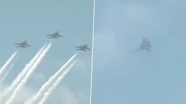 Republic Day 2025: Skies Over Delhi’s Kartavya Path Come Alive With Roaring Jets During Flypast Rehearsal for 76th R-Day Celebrations (Watch Videos)