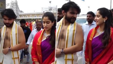 Janhvi Kapoor Rings In New Year by Seeking Divine Blessings With Rumoured BF Shikhar Pahariya at Tirumala Temple (Watch Video)