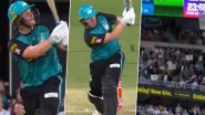 Max Bryant Whacks 106 Metre Monsterous Six Into Gabba Stands During Brisbane Heat vs Sydney Thunder BBL 2024-25 Match (Watch Video)