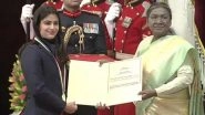 President Droupadi Murmu Presents Major Dhyan Chand Khel Ratna Award to Manu Bhaker at National Sports Awards 2024 (Watch Video)