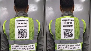 Mahakumbh Mela 2025: Indian Railways Introduces Digital Railway Tickets Through QR Codes Printed on Jackets of Railway Employees (See Pic)