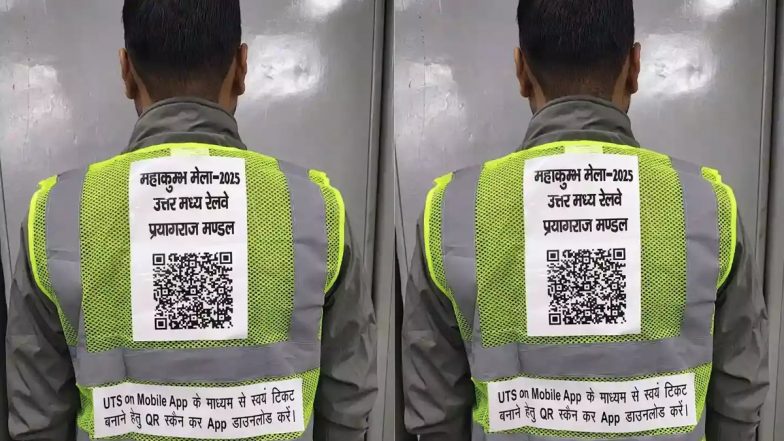 Mahakumbh Mela 2025: Indian Railways Introduces Digital Railway Tickets Through QR Codes Printed on Jackets of Railway Employees (See Pic)