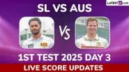 Sri Lanka vs Australia Live Score Updates of 1st Test 2025 Day 3: Get Live Commentary and Full Scorecard Online of SL vs AUS Cricket Match