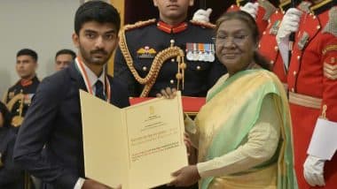 D Gukesh, Manu Bhaker, Harmanpreet Singh, Praveen Kumar Receive Prestigious Major Dhyan Chand Khel Ratna Award From Draupadi Murmu at the Rashtrapati Bhawan