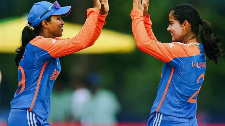 Vaishnavi Sharma Hat-Trick Video: Watch Left-Arm Spinner Take Three Consecutive Wickets in One Over During India vs Malaysia ICC U19 Women's T20 World Cup 2025 Match