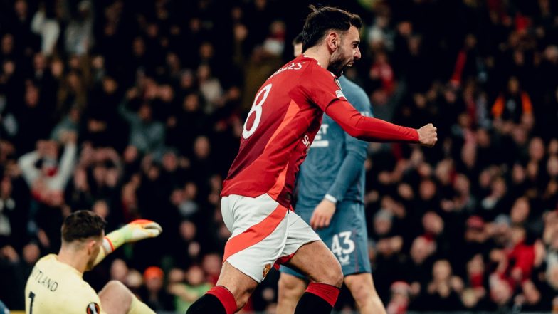 UEFA Europa League 2024–25: Bruno Fernandes’ Late Strike Keeps Manchester United on Course for Last 16 Spot With 2–1 Win Over Rangers