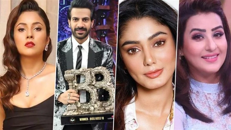 Karan Veer Mehra Wins &lsquo;Bigg Boss 18&rsquo;: Shehnaaz Gill, Sana Makbul, Shilpa Shinde and Other Celebs Express Joy As KVM Lifts the Trophy (View Posts)