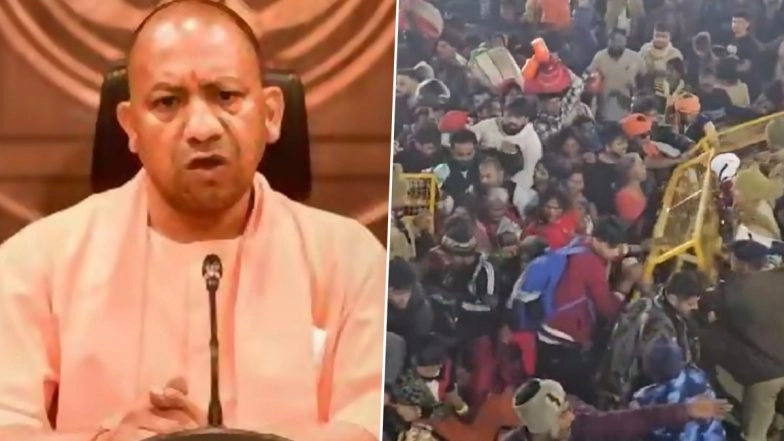 Mahakumbh Stampede-Like Chaos: Uttar Pradesh CM Yogi Adityanath Holds High-Level Meeting on Situation Following Near-Stampede at Maha Kumbh Mela in Prayagraj