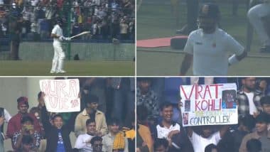 Crowd At Arun Jaitley Stadium Goes Berserk As Virat Kohli Walks Out to Bat During Delhi vs Railways Ranji Trophy 2024-25 Match (Watch Video)