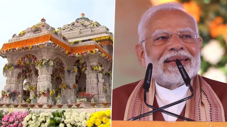 Ayodhya Ram Mandir Anniversary: PM Narendra Modi Greets People on the Occasion of Ram Lalla’s Pran Pratishtha First Anniversary, Hails Temple As Monument of India’s Cultural and Spiritual Heritage