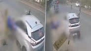 Navi Mumbai Road Accident: Car Runs Over 2 People in Taloja MIDC, 1 Dead, Disturbing CCTV Footage Surfaces