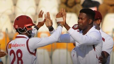 West Indies Register First Test Win in Pakistan Since 1990; Jomel Warrican, Kevin Sinclair, Gudakesh Motie Shine as Windies Beat Pakistan by 120 Runs in Second Test to Level the Series 