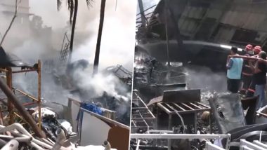 Kochi Fire: Massive Blaze Breaks Out at Scrap Godown in Kerala, Video Surfaces