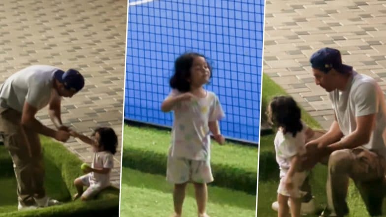 Ranbir Kapoor and Daughter Raha Kapoor Share Fun-Filled Game Night; Actor Dotes on His Little One at Mumbai’s Private Tennis Court (Watch Video)