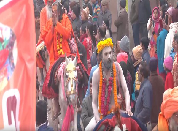 India News | Mahakumbh Mela: Devotion Rings the Air as Akharas Take out Shobha Yatra in Prayagraj