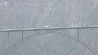 India News | J-K: Trial Run Conducted over Chenab Bridge on Katra-Banihal Section Ahead of CRS Inspection