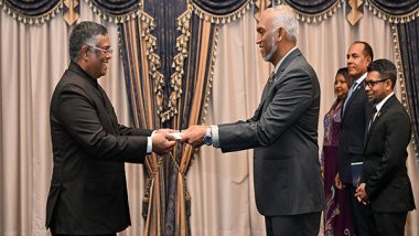 World News | High Commissioner of India Presents Credentials to Maldives President