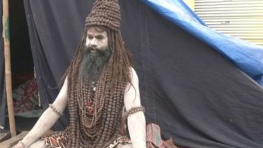 India News | Maha Kumbh 2025: Wearing 108 Rudraksh Garlands Rudraksh Baba Sets Up Camp at Prayagraj