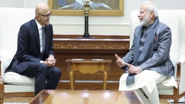 India News | PM Modi Meets Microsoft Chief Satya Nadella, Discusses Tech, Innovation, AI