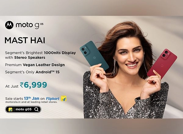 Business News | Motorola Launches Moto G05 With Segments Brightest Display, Vegan Leather Design, & Android™ 15, at Just Rs6,999