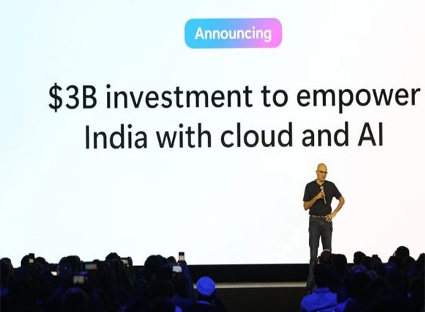 Business News | Microsoft to Invest USD 3 Billion in India to Expand AI, Cloud Infra