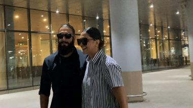 Entertainment News | Deepika-Ranveer Spotted at Mumbai Airport, Happily Pose for Paps