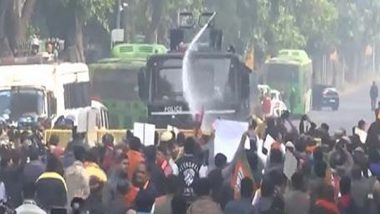 India News | Delhi: BJP Workers March to Kejriwal's Residence to Protest Remarks on Purvanchalis