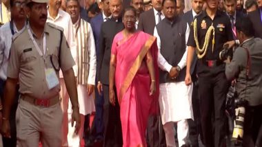 World News | President Murmu Arrives in Odisha to Attend Pravasi Bharatiya Samman Award Ceremony