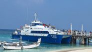 India News | Lakshadweep: First-ever High-speed Craft Vessel Berths at Amini Island's Western Jetty