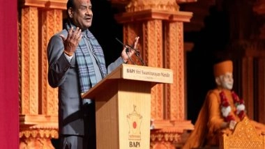 World News | Om Birla Visits BAPS Temple in UK, Says Their Work Shows Power and Influence of India