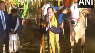 India News | JP Nadda Attends 'Pongal,' Celebrations at  Union Minister G Kishan Reddy's Residence