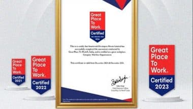 Business News | Smartworld Certifies as 'Great Place to Work' for Fourth Consecutive Year