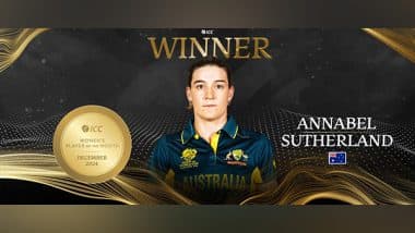 Sports News | Australia's Annabel Sutherland Crowned as ICC Women's Player of the Month for December 2024