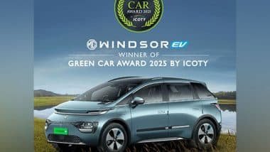 Business News | MG Windsor, India's Latest Buzz in EVs, Crowned Green Car of the Year at ICOTY 2025