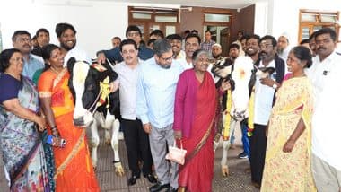 India News | Karnataka Minister Zameer Khan Gifts Three Cows to Family Whose Animals Udders Were Mutilated in Bengaluru