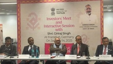 Business News | Textiles Minister Giruraj Singh Inaugurates India Pavilion at Heimtextil 2025 in Germany