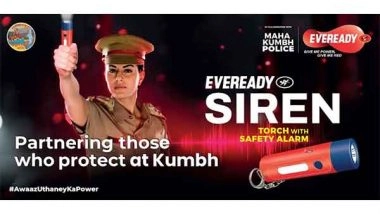 Business News | Maha Kumbh Police Equipped with Eveready Siren Torches for Effective Crowd Management for a Safer Maha Kumbh 2025