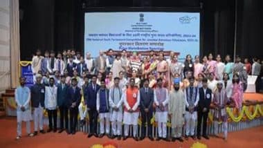 India News | Union Minister Arjun Ram Meghwal Distributes Prizes of 25th National Youth Parliament Competition, 2023-24 for Jawahar Navodaya Vidyalayas