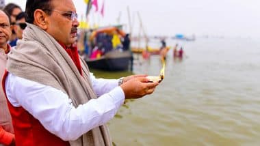 India News | Rajasthan CM Bhajan Lal Sharma Takes Holy Dip at Sangam on 7th Day of Maha Kumbh