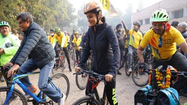 Sports News | Actor Gul Panag, Boxer Saweety Boora Urge for Road Safety, Lead Nationwide 'Fit India Sundays on Cycle'