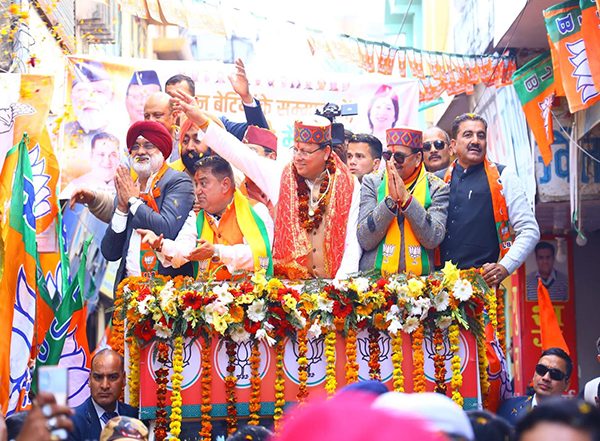 India News | Uttarakhand: CM Holds Roadshow in Udham Singh Nagar Prior to Municipal Polls