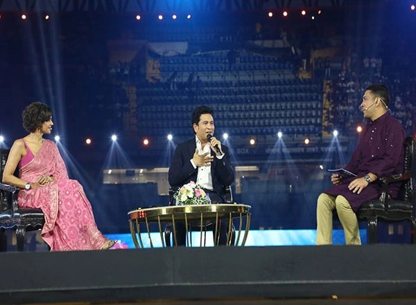 Sports News | Wankhede Stadium's Golden Jubilee Marked with Gala Celebration; Cricketing Legends Grace the Occasion