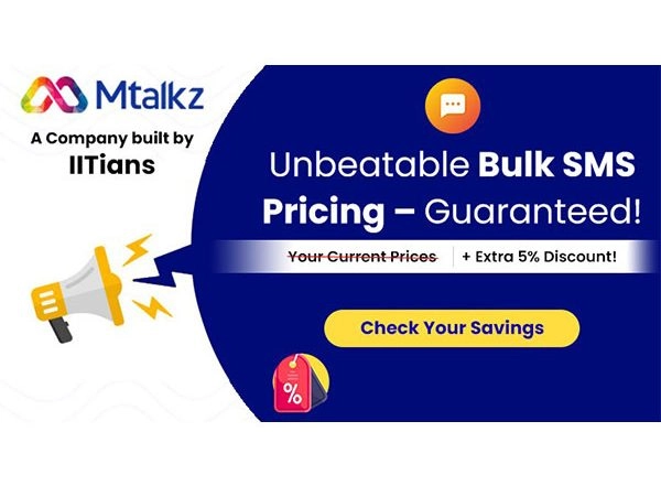 Business News | Mtalkz Announces Unbeatable Bulk SMS Pricing with Price Match Guarantee & 5% Discount on Top of It