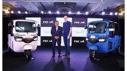 Business News | TVS Motor Company Launches India's First, Bluetooth Connected, Electric Three-Wheeler - TVS King EV MAX