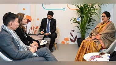 World News | Smriti Irani Highlights Philanthropy's Role in Women-led Development at WEF 2025