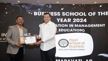 Business News | Paari School of Business at SRM University-AP Honoured with Prestigious Award for Innovation in Management Education