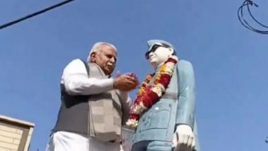 India News | Union Minister Manohar Lal Khattar Pays Floral Tribute to Netaji Subhas Chandra Bose on His Birth Anniversary