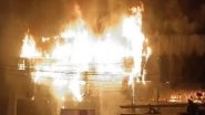 India News | Massive Fire Engulfs Car Showroom in Telangana's Ranga Reddy