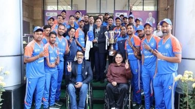 Sports News | Union Sports Minister Felicitates Indian PD Cricket Team, Assures Full Govt Support for 'Divyang' Athletes