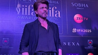 Entertainment News | Shah Rukh Khan Arrives in Style at IIFA 2025 Pre-event, His Ear Cuff Garners Attention